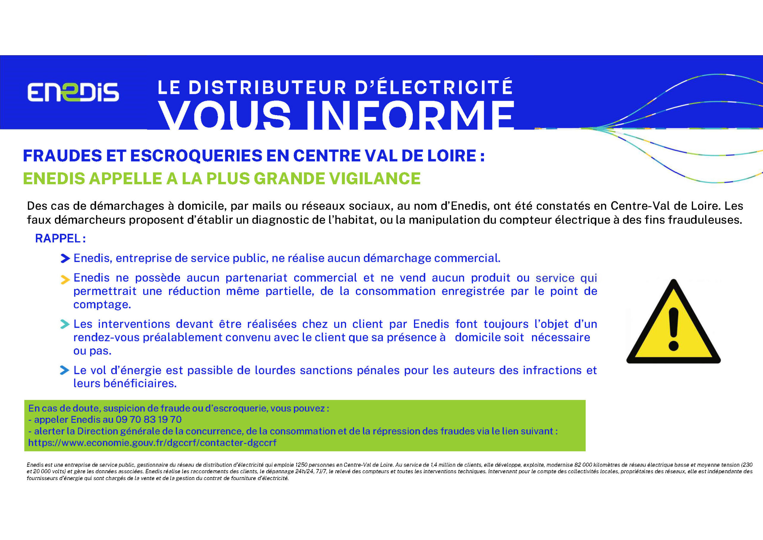 INFORMATION ENEDIS FRAUDES ET ESCROQUERIES